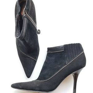 Black Leather Booties by Carlos Santana